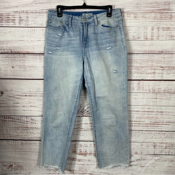 REWASH light wash size 7 raw hem high rise mom jeans - Picture 1 of 7